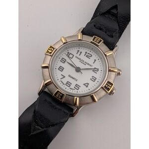 Charles Hubert Paris‎ Watch Women 28mm Case Black Leather Band- New Battery